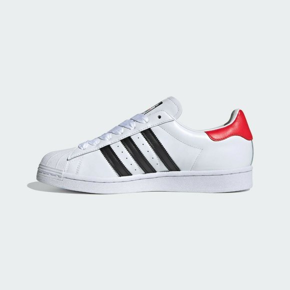 Adidas Originals Mens White Black Red SUPERSTAR RUN-DMC SHOES Size 7.5 us FX7616 - Picture 5 of 5